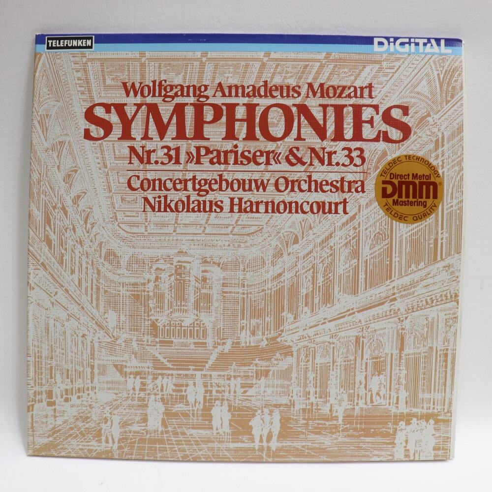 Mozart Symphonies No 31 Pariser No 33 LP Harnoncourt Concertgebouw 1982 Teldec